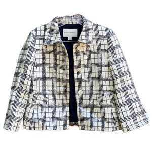 Banana Republic Black White Plaid Blazer